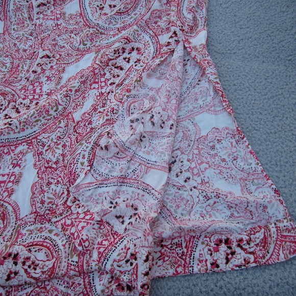 Calvin Klein Dresses Size 14 Burgundy Smocked‎ Slip Floral Flowy Summer Beach - Picture 11 of 14